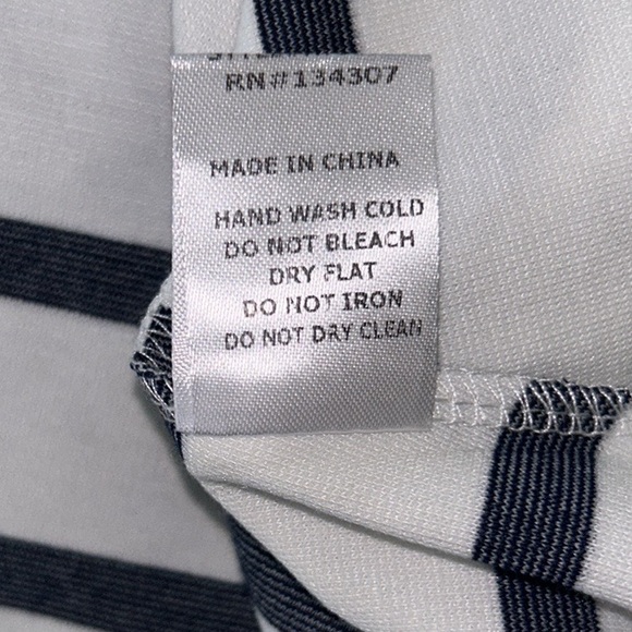 Anthropologie Lumiere White Navy Blue Stripe Strapless A-line Knit Midi Dress  L - Picture 10 of 11